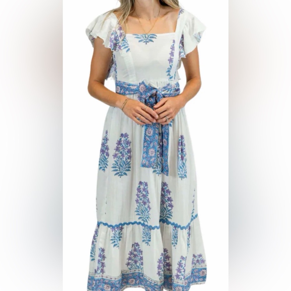 New! Victoria Dunn Sutton midi/maxi dress  cottage core floral bow flowy medium
